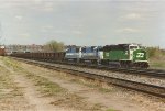 All rail ore loads cruise east through Division